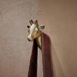 Nkuku Giraffe Wall Hook Brass