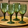 Nkuku Mila Wine Glasses Dark Emerald Set Of 4