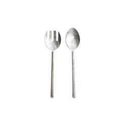Nkuku Sirkali Brushed Silver Salad Servers