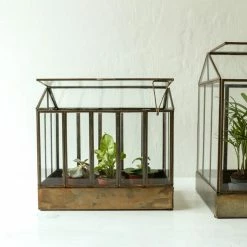 Nkuku Telaga Antique Brass Terrarium Small