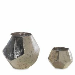 Nkuku Small Silver Mirembe Hexagon Tealight Holder