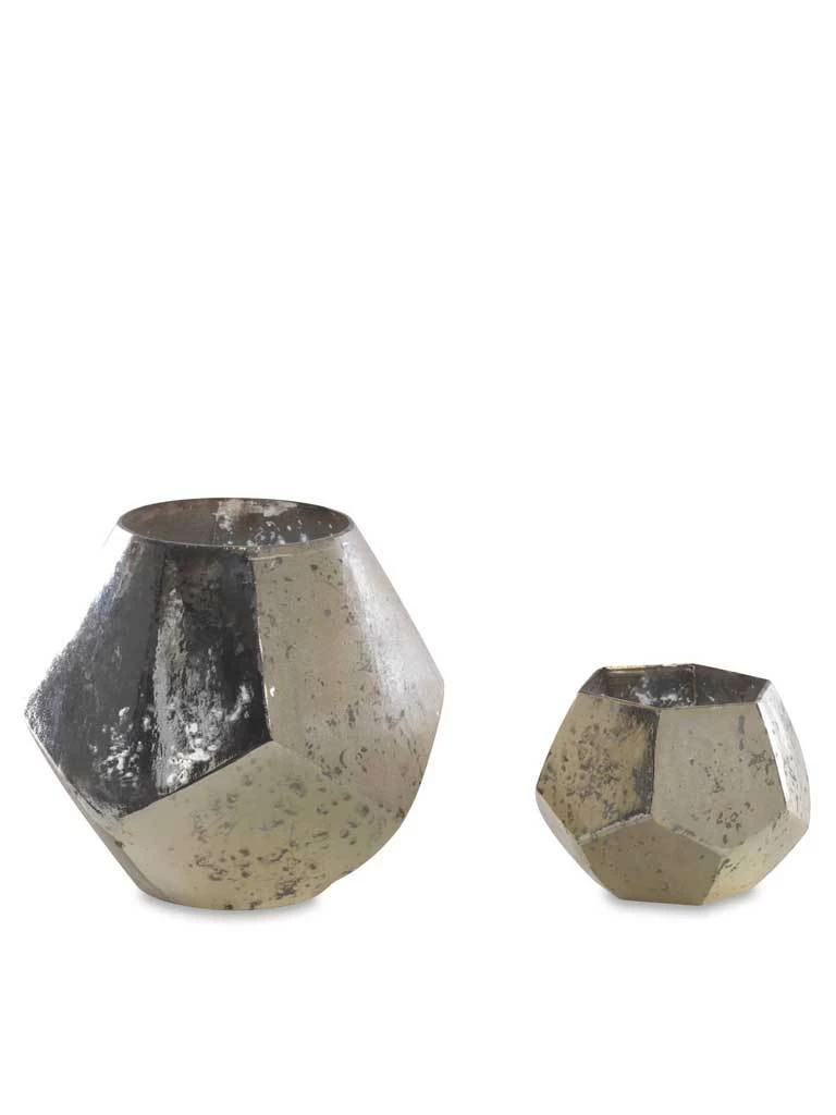 Nkuku Small Silver Mirembe Hexagon Tealight Holder 1 Nkuku Small Silver Mirembe Hexagon Tealight Holder