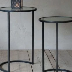 Nkuku Nakuru Iron Glass Nesting Side Table