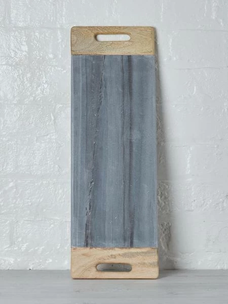 Nkuku Bwari Large Grey Marble And Mango Wood Platter 5 Nkuku Bwari Large Grey Marble And Mango Wood Platter