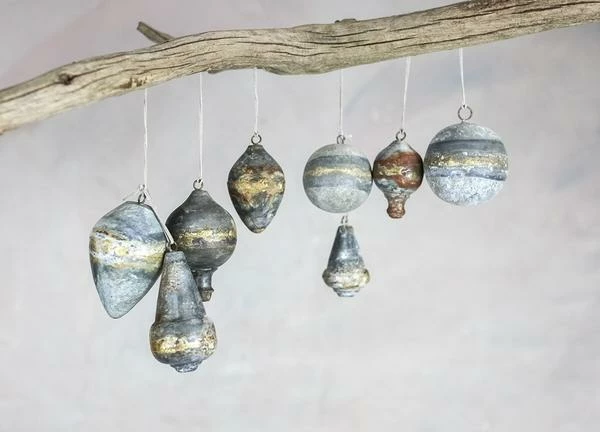 Nkuku Large Abari Zinc Bauble Cone 2 Nkuku Large Abari Zinc Bauble Cone