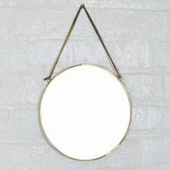 Nkuku Small Round Brass Kiko Mirror