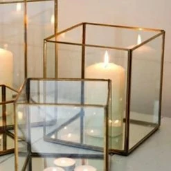 Nkuku Bimala Brass Lantern Medium