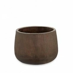 Nkuku Small Wampu Wide Planter In Brown Black 8 Nkuku Small Wampu Wide Planter In Brown Black