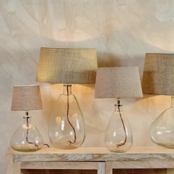 Nkuku Baba Clear Glass Lamp Small Tall