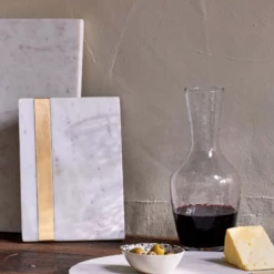 Nkuku Kasa White Rectangular Marble Serving Board Small