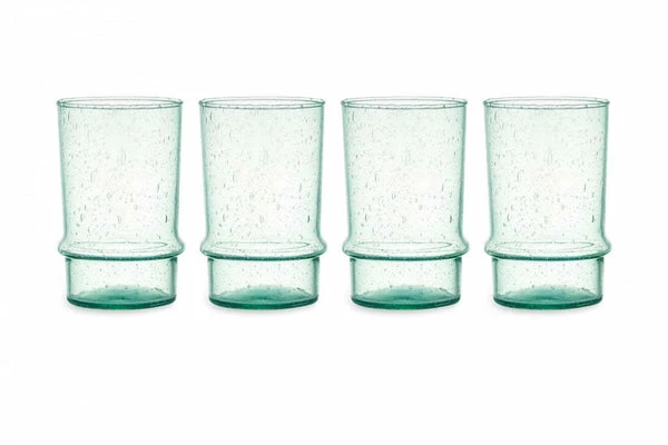 Nkuku Kaneti Bubble Tumbler - Aqua - Set Of 4 1 Nkuku Kaneti Bubble Tumbler - Aqua - Set Of 4