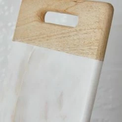 Nkuku Bwari White Marble And Mangowood Small Platter