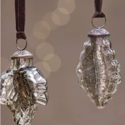 Nkuku Bhara Maple Leaf Bauble In Antique Smoke