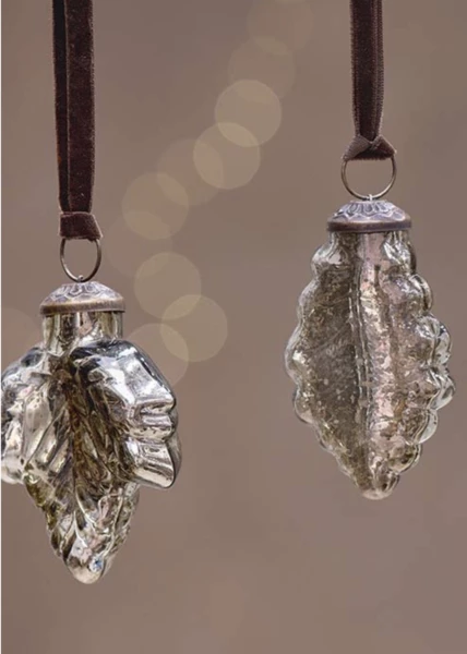 Nkuku Bhara Maple Leaf Bauble In Antique Smoke 2 Nkuku Bhara Maple Leaf Bauble In Antique Smoke