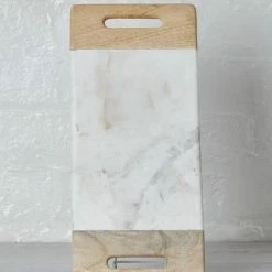 Nkuku Bwari White Marble And Mangowood Small Platter