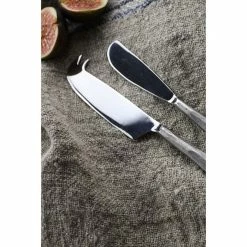 Nkuku Brushed Silver Osko Cheese Butter Knife Set