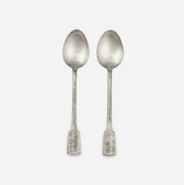 Nkuku Set Of 2 Veeta Brushed Silver Serving Spoons 1 Nkuku Set Of 2 Veeta Brushed Silver Serving Spoons