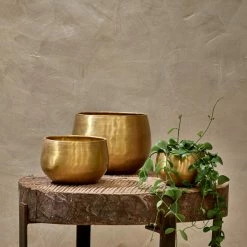 Nkuku Small Brass Planter