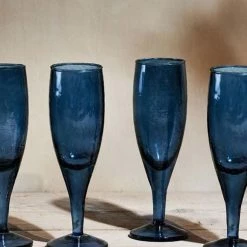 Nkuku Yala Hammered Champagne Glass Set Of 4
