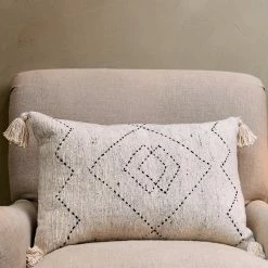 Nkuku Natural Kajala Cotton Rectangle Cushion Cover