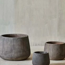 Nkuku Small Wampu Wide Planter In Brown Black