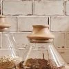 Nkuku Glass Mango Wood Deeka Storage Jar Small