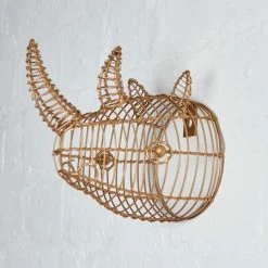 Nkuku Eko Mini Rhinoceros Head In Brass 10 Nkuku Eko Mini Rhinoceros Head In Brass