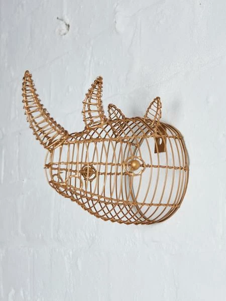 Nkuku Eko Mini Rhinoceros Head In Brass 5 Nkuku Eko Mini Rhinoceros Head In Brass