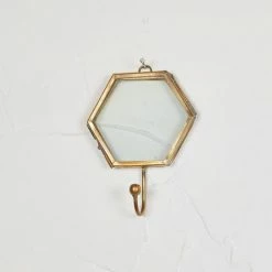 Nkuku Kiko Hexagon Antique Brass Hook