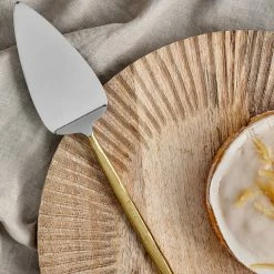 Nkuku Brushed Gold Sirkali Cake Slice 27 X 5.5cm