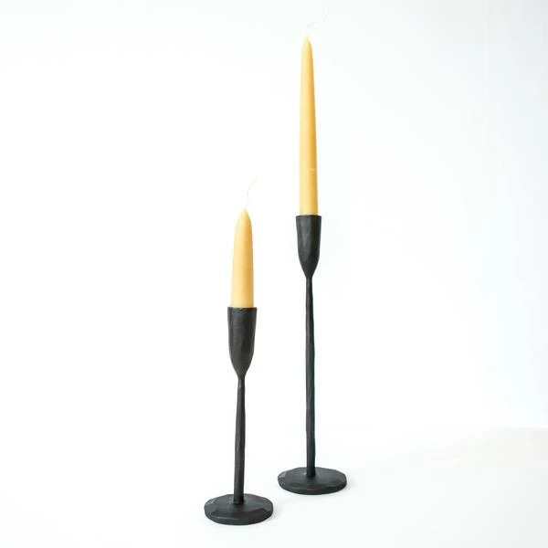 Nkuku Mbata Antique Black Candlestick Small 2 Nkuku Mbata Antique Black Candlestick Small