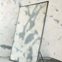 Nkuku Small Standing Mirror In Zinc