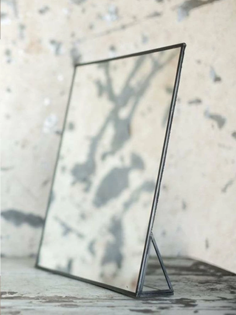 Nkuku Small Standing Mirror In Zinc 1 Nkuku Small Standing Mirror In Zinc