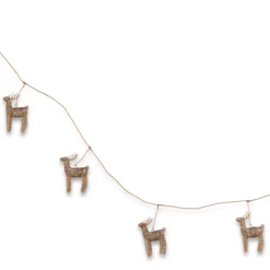Nkuku Ramya Wire Reindeer Garland Brass