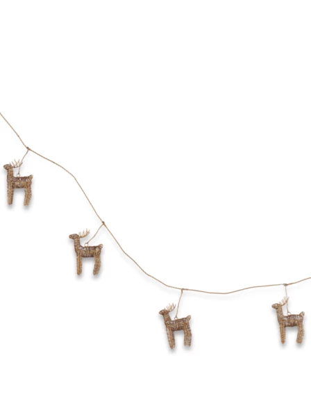 Nkuku Ramya Wire Reindeer Garland Brass 2 Nkuku Ramya Wire Reindeer Garland Brass