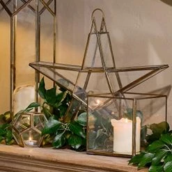 Nkuku Bimala Brass Lantern Medium