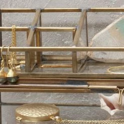 Nkuku Bequai Open Jewellery Box In Antique Brass