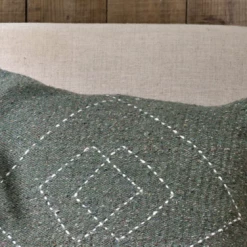 Nkuku Lamandi Recycled Cotton Cushion In Moss 60 X 40