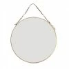 Nkuku Kiko Round Hanging Mirror In Antique Brass