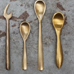 Nkuku Brushed Gold Jahi Spoons Set Of 2
