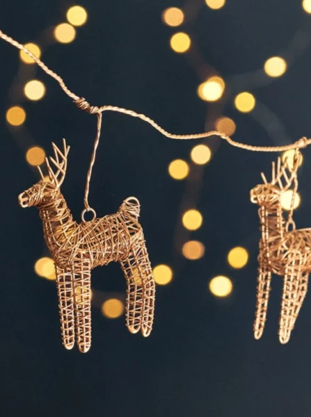 Nkuku Ramya Wire Reindeer Garland Brass 1 Nkuku Ramya Wire Reindeer Garland Brass