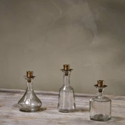 Nkuku Sirsa Glass Tall Candlestick Clear