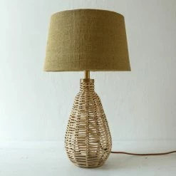 Nkuku Darma Wicker Lamp Base - Small Tall