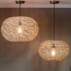 Nkuku Noko Natural Wicker Lampshade Round