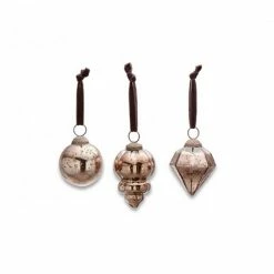 Nkuku Ura Baubles Set Of 3 In Antique Smoke