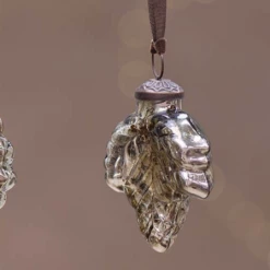 Nkuku Bhara Maple Leaf Bauble In Antique Smoke 5 Nkuku Bhara Maple Leaf Bauble In Antique Smoke