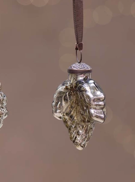 Nkuku Bhara Maple Leaf Bauble In Antique Smoke 3 Nkuku Bhara Maple Leaf Bauble In Antique Smoke