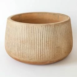 Nkuku Wampu Wide Planter - Medium Distressed Terracotta