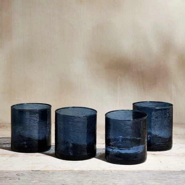 Nkuku Yala Hammered Tumbler Indigo 2 Nkuku Yala Hammered Tumbler Indigo