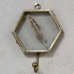 Nkuku Kiko Hexagon Antique Brass Hook 10 Nkuku Kiko Hexagon Antique Brass Hook